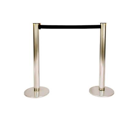 Unifila Pedestal Inox com Fita Retrátil